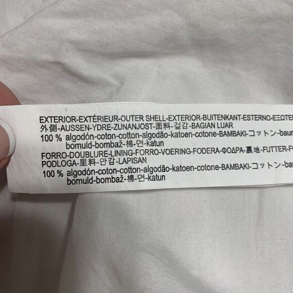 zara womens solid white long sleeve button down dress shirt top medium - Picture 4 of 6